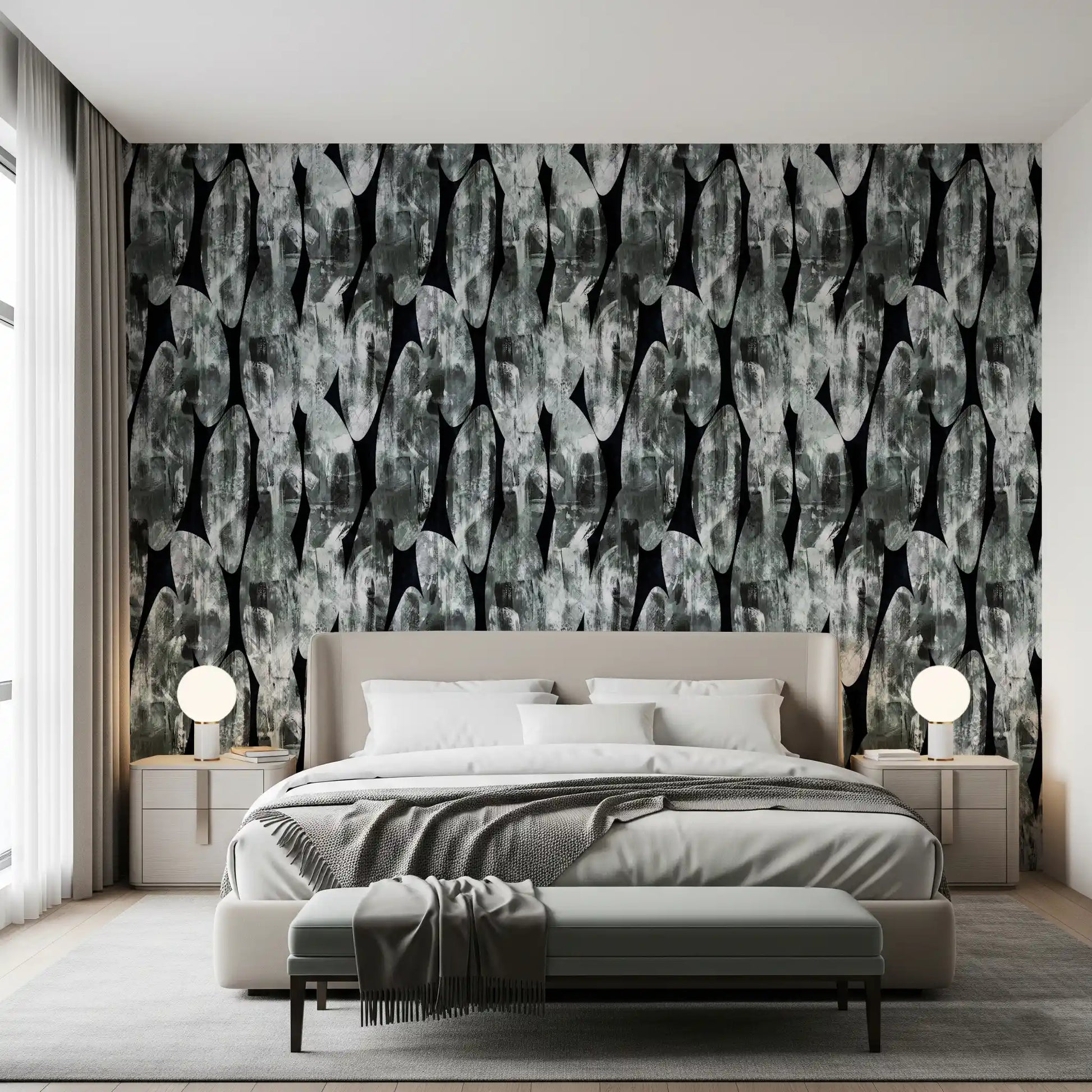 Monochromatic Abstract Brushstroke Wallpaper⁠