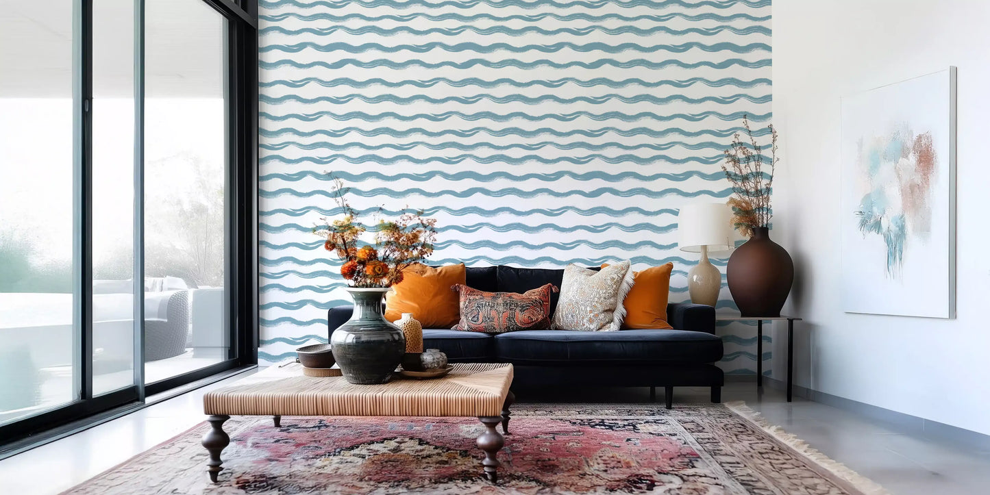 Abstract Ocean Flow Motif Wallpaper⁠