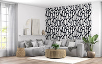 Organic monochrome pebble wallpaper styled in a contemporary living space GD12223