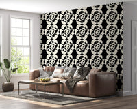 Graphic Circular Grid Monotone Decor Wallpaper⁠