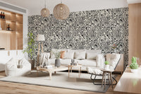 Black and White Fluid Marble Swirls Wallpaper⁠