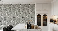 Black and White Fluid Marble Swirls Wallpaper⁠