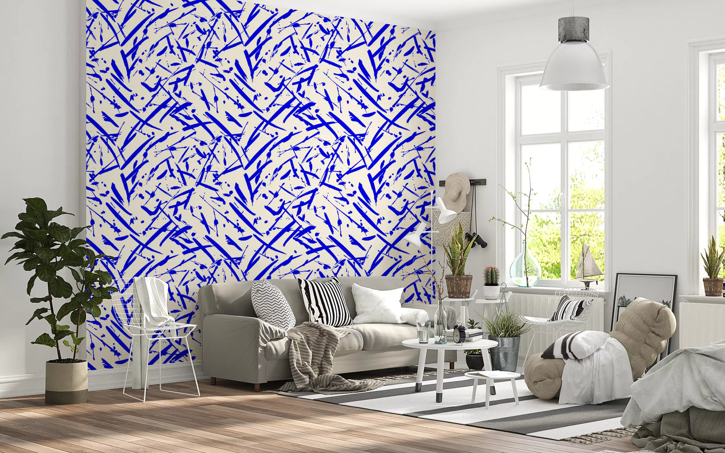 Dynamic Cobalt Motion Pattern Wallpaper⁠