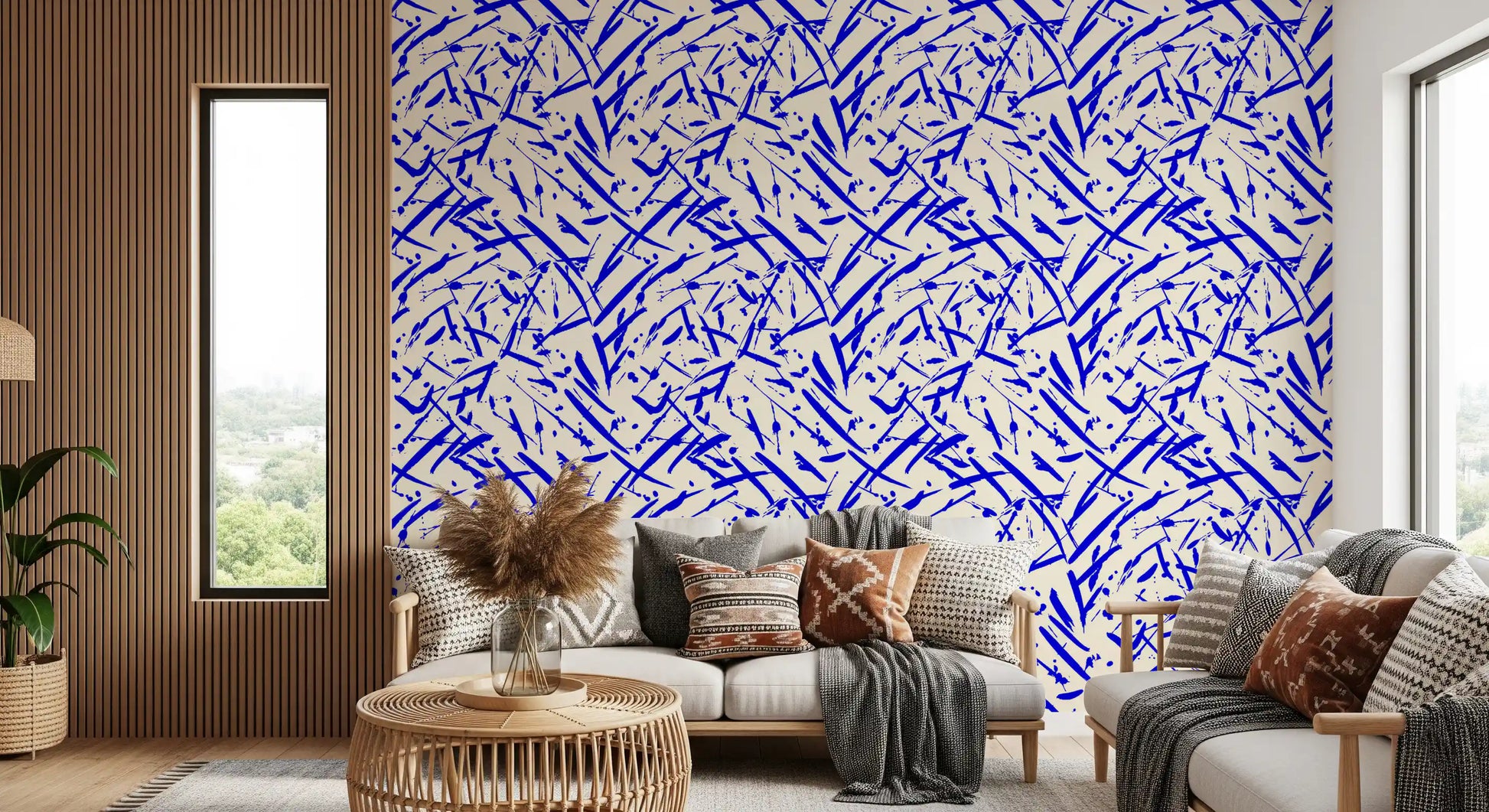 Dynamic Cobalt Motion Pattern Wallpaper⁠