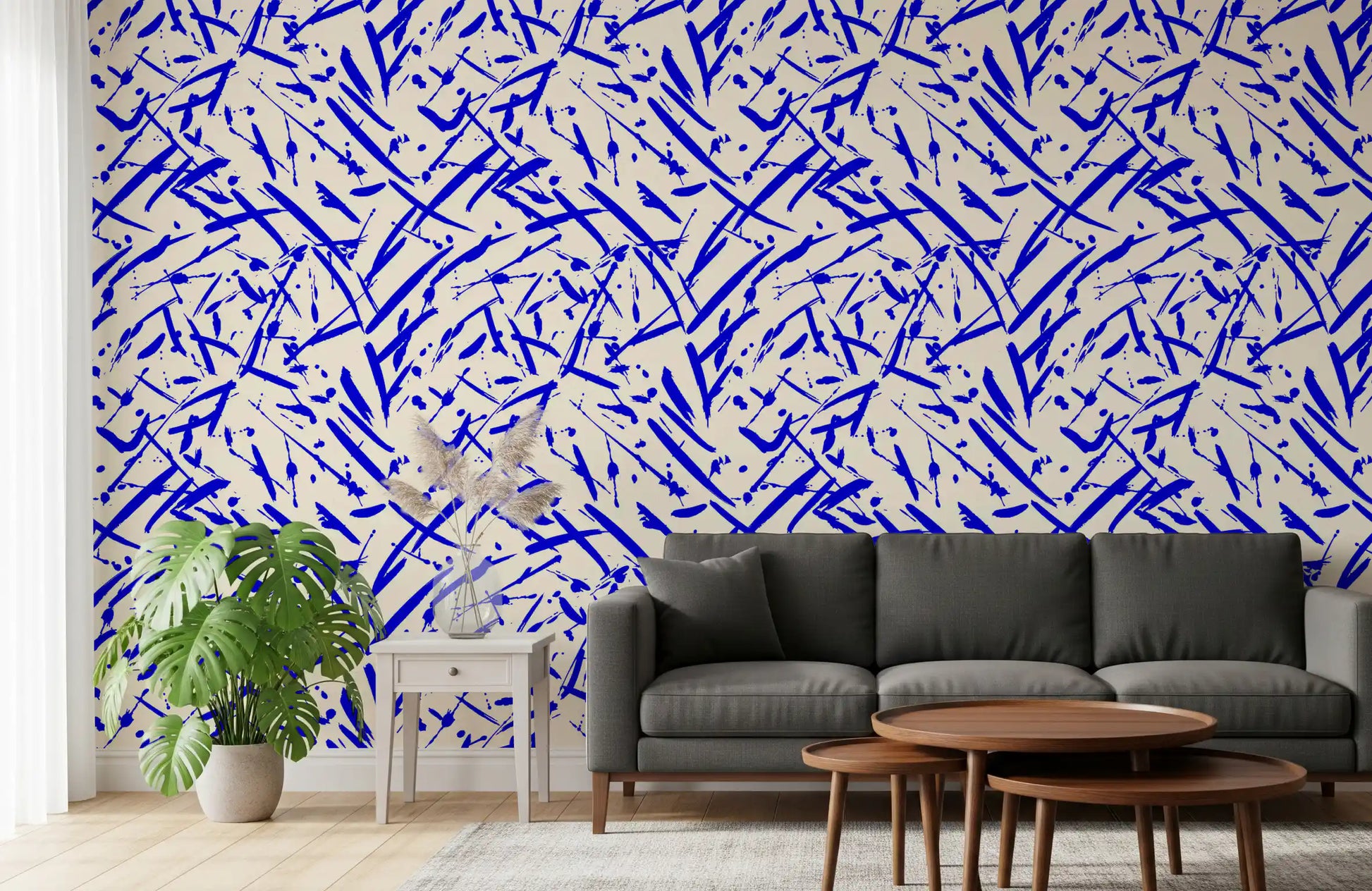 Dynamic Cobalt Motion Pattern Wallpaper⁠