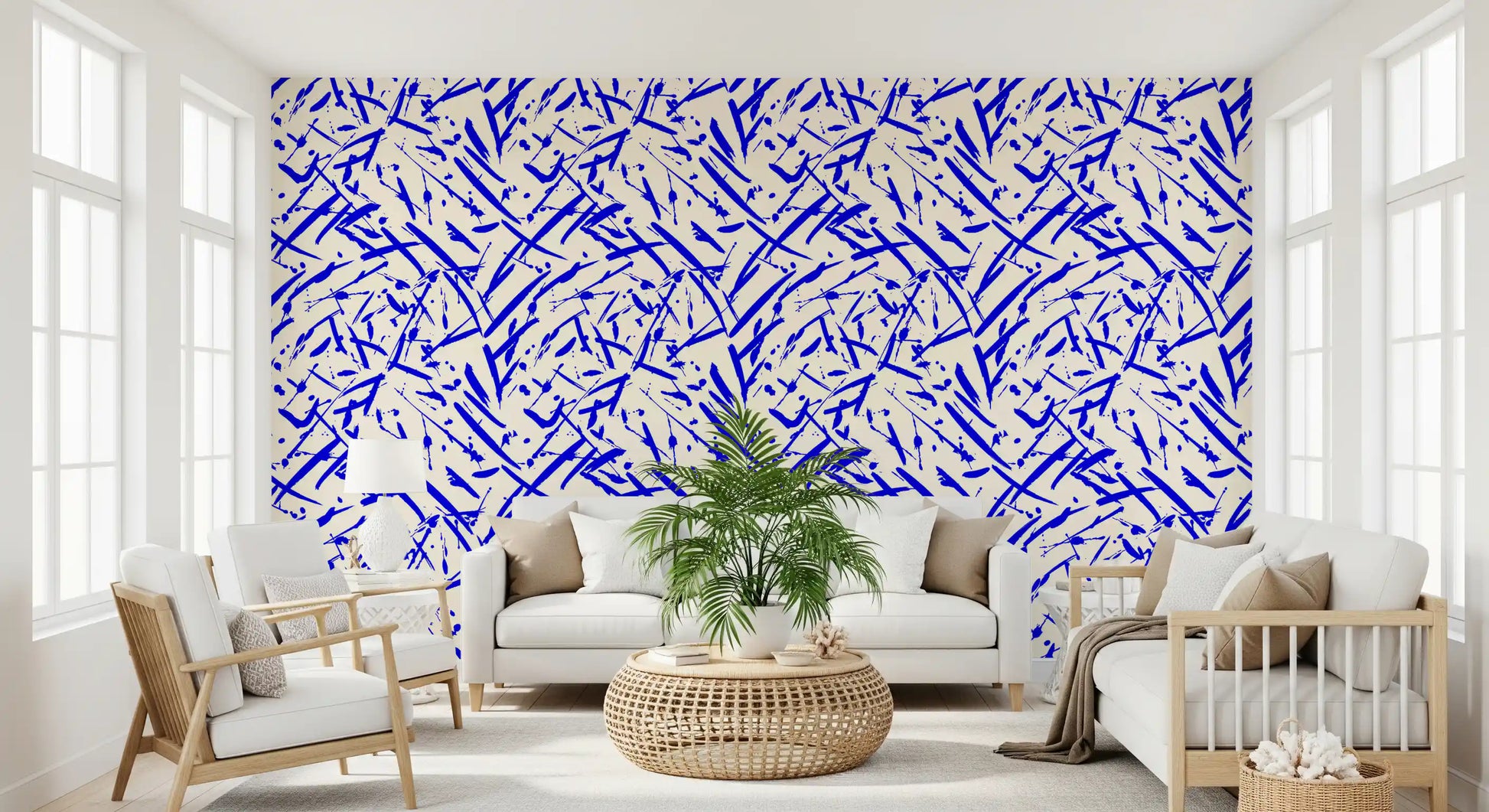 Dynamic Cobalt Motion Pattern Wallpaper⁠