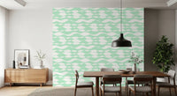 Soft Sage Wavy Linear Pattern Wallpaper⁠