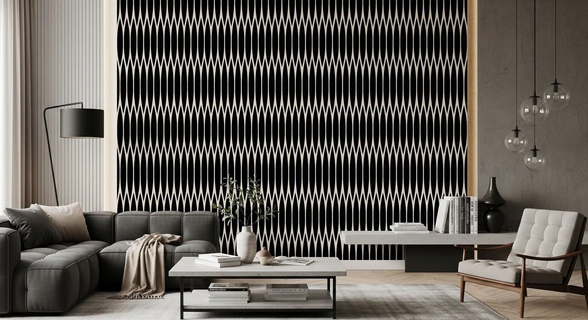 Minimalist Vertical Arch Lattice Wallpaper⁠