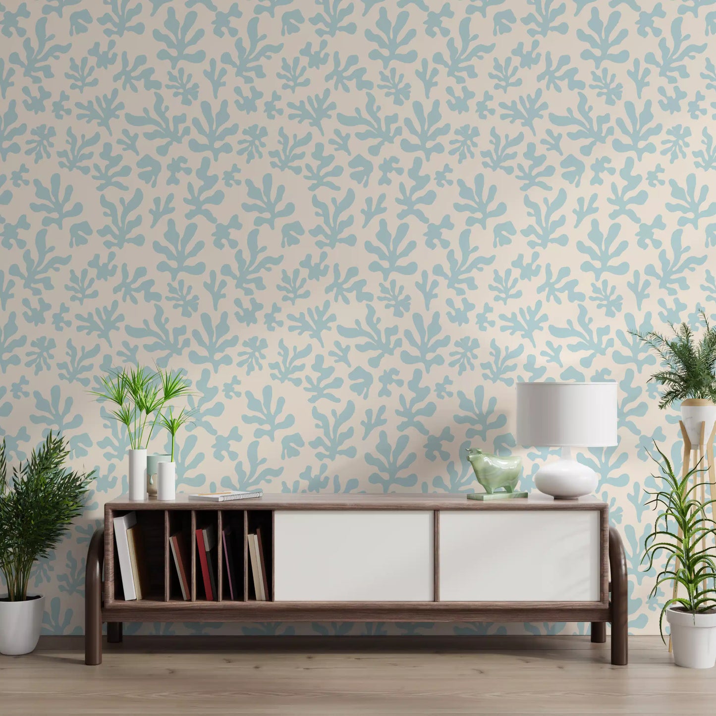 Nordic Seaweed Silhouette Wallpaper⁠