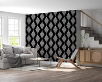 Monochromatic Art Deco Fan Pattern Wallpaper⁠