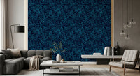 Navy Fluid Scribble Art Wallpaper⁠