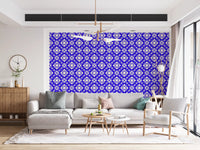 Geometric Cobalt Interlocking Pattern Wallpaper⁠