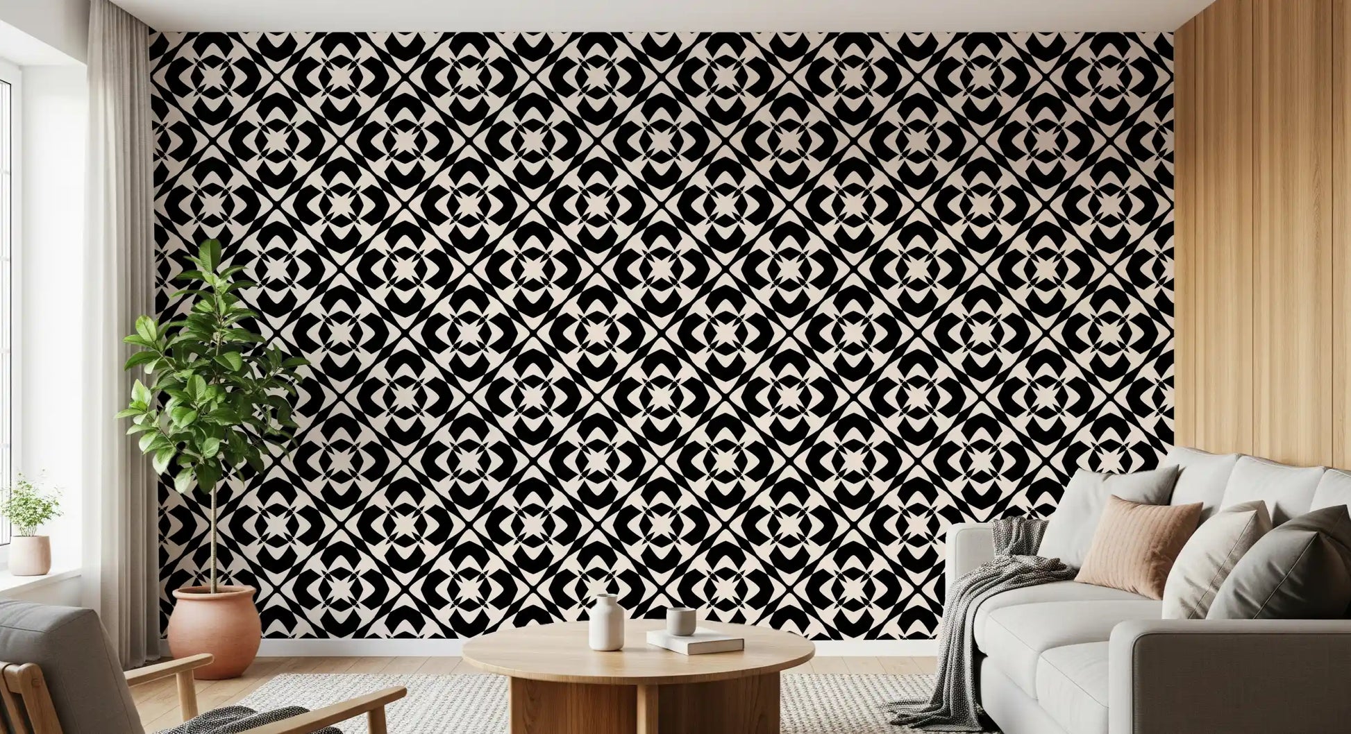 Modern Classic Geometric Lattice Wallpaper⁠