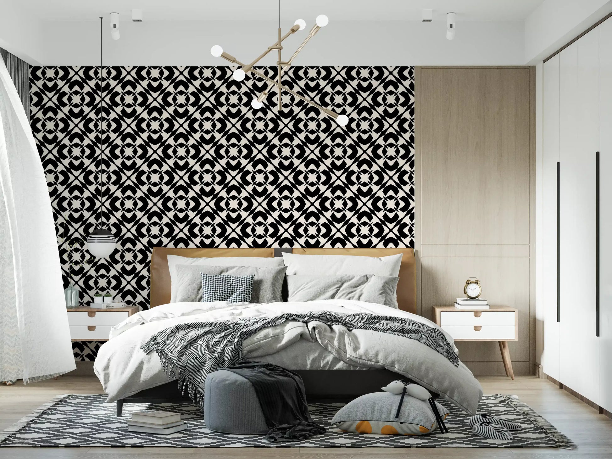 Modern Classic Geometric Lattice Wallpaper⁠