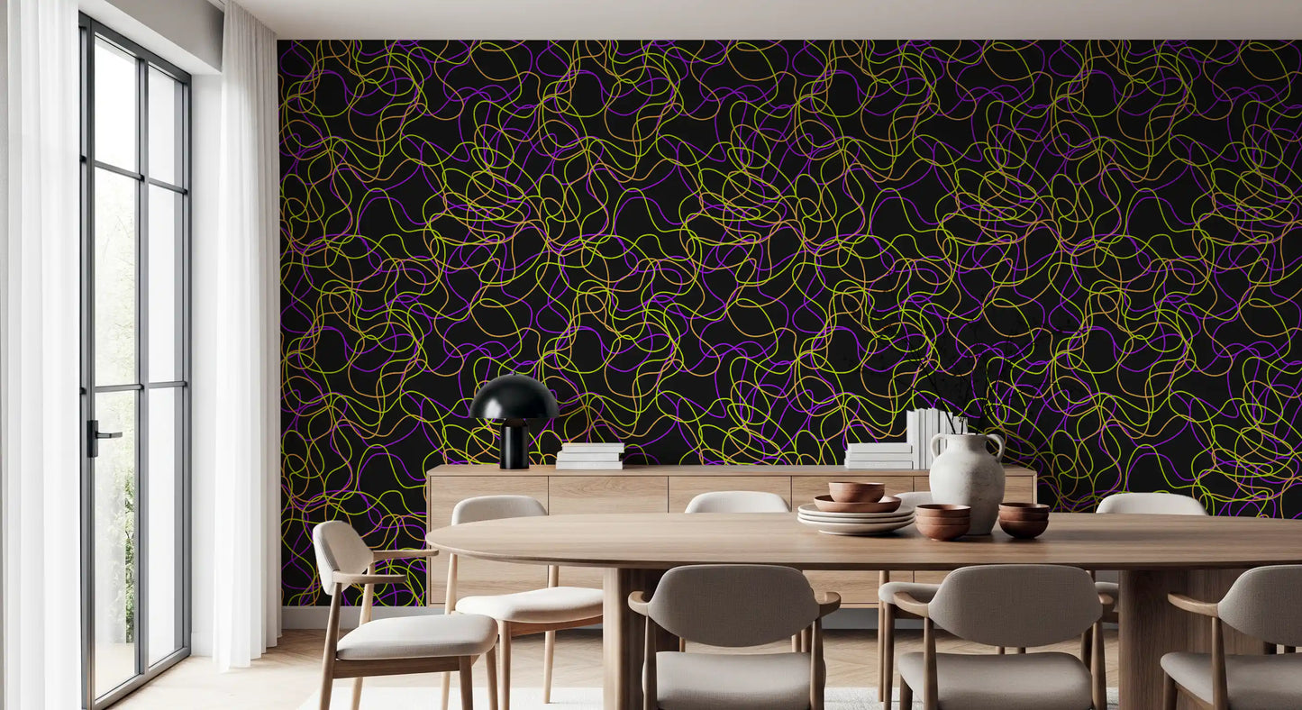 Tangled Glow Modern Art Wallpaper⁠