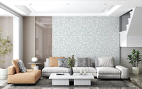 Serene Blue Floral Sketch Wallpaper⁠