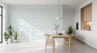 Serene Blue Floral Sketch Wallpaper⁠