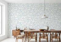 Serene Blue Floral Sketch Wallpaper⁠