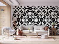 Abstract Geometric Monochrome Curves Wallpaper⁠