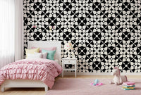 Abstract Geometric Monochrome Curves Wallpaper⁠