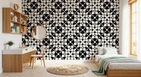 Abstract Geometric Monochrome Curves Wallpaper⁠