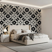 Abstract Geometric Monochrome Curves Wallpaper⁠