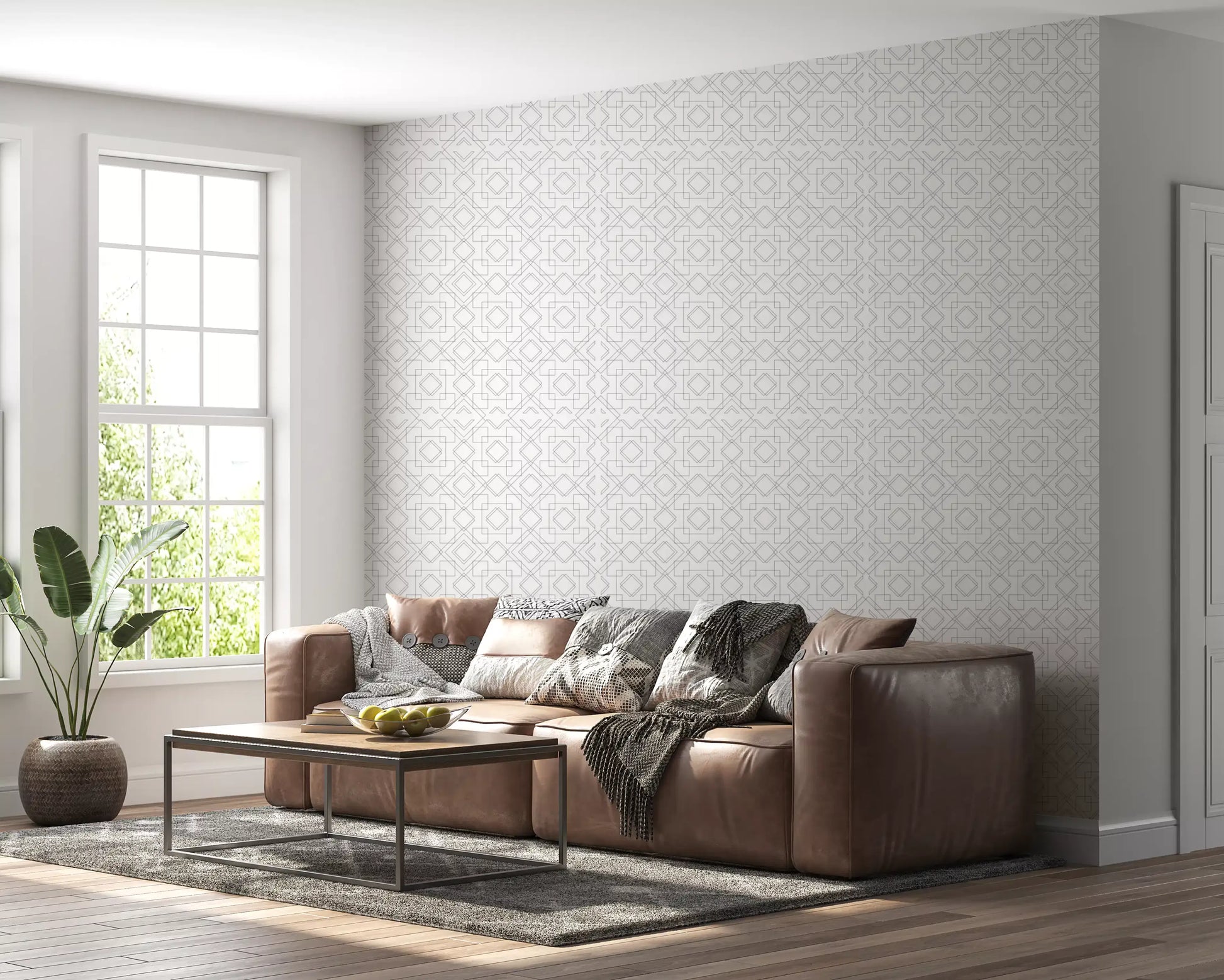 Minimalist Geometric Lattice Lines Wallpaper⁠