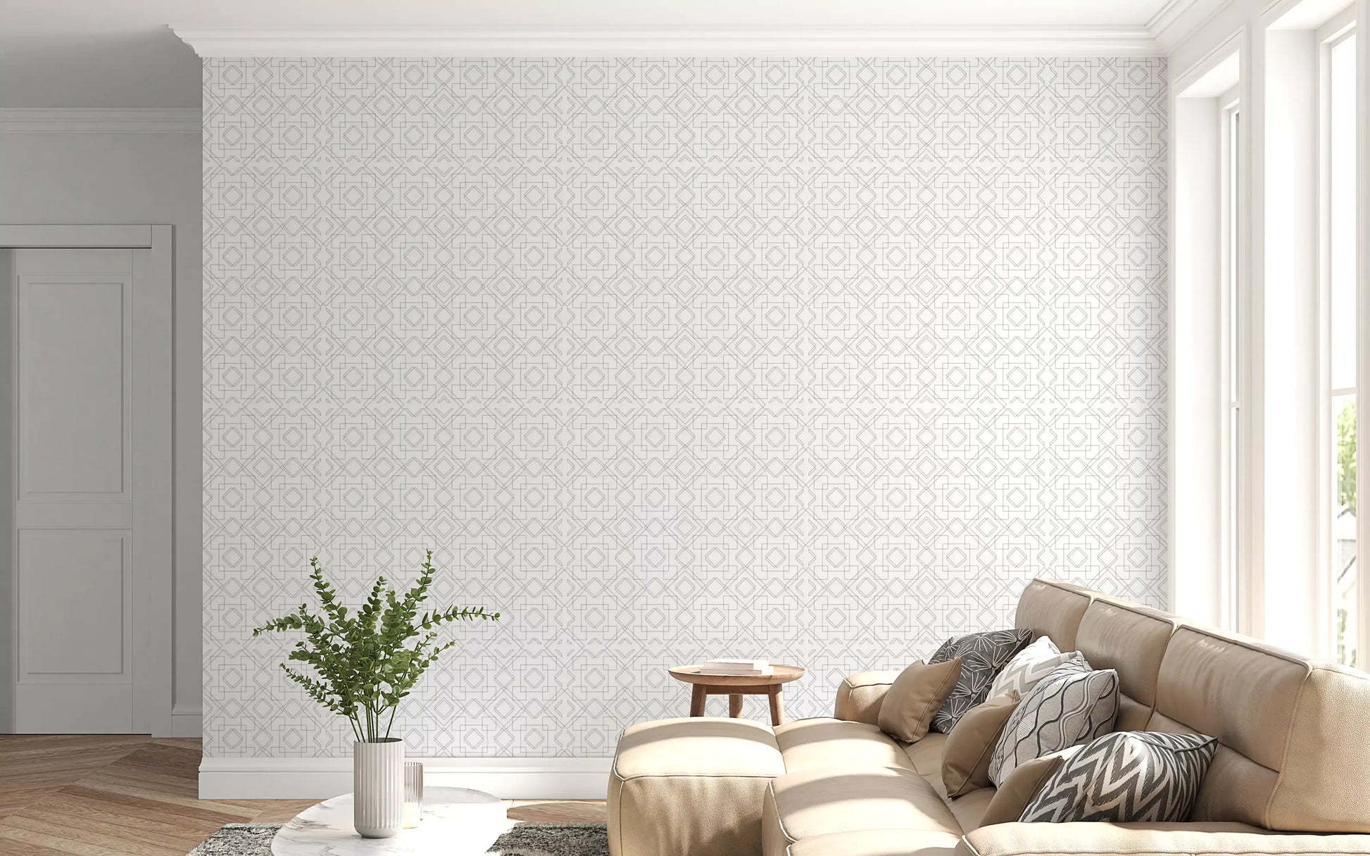 Minimalist Geometric Lattice Lines Wallpaper⁠