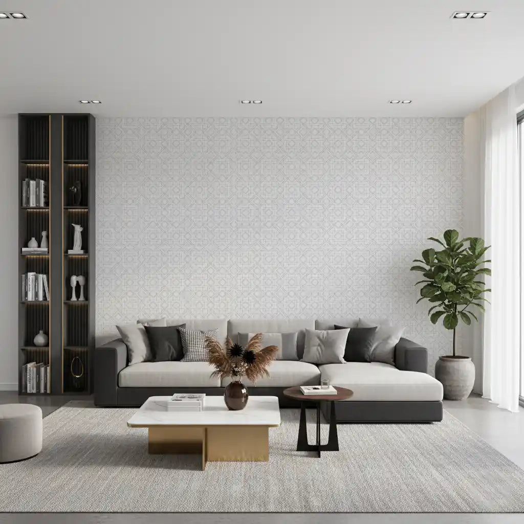 Minimalist Geometric Lattice Lines Wallpaper⁠
