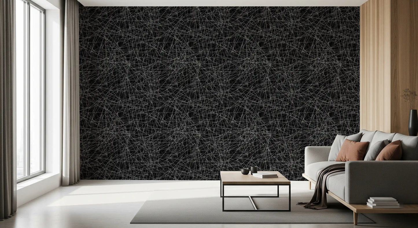 Monochromatic Tangled Web Abstract Wallpaper⁠