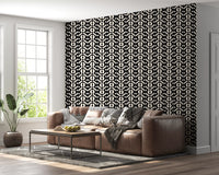 Interlocking Monochrome Curves Wallpaper⁠