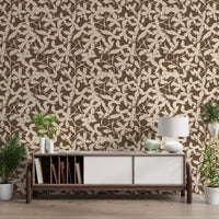 Rustic Botanical Silhouette Wallpaper⁠