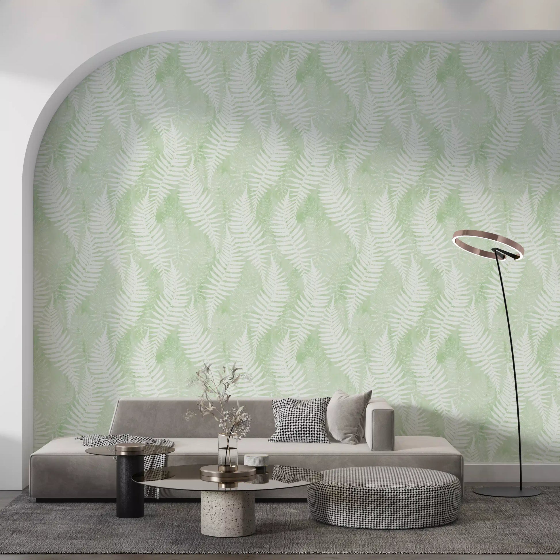Ethereal Sage Fern Fronds Wallpaper⁠