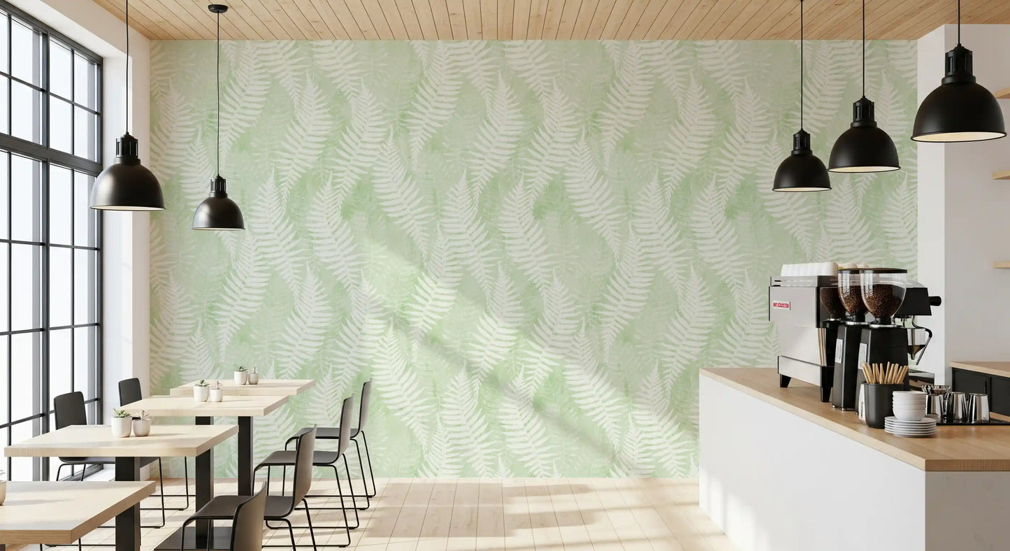 Ethereal Sage Fern Fronds Wallpaper⁠