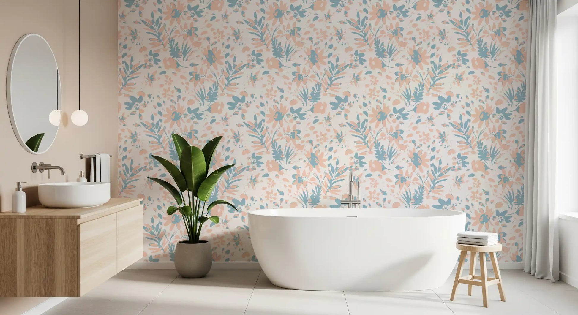 Soft Watercolor Petal Motif Wallpaper⁠