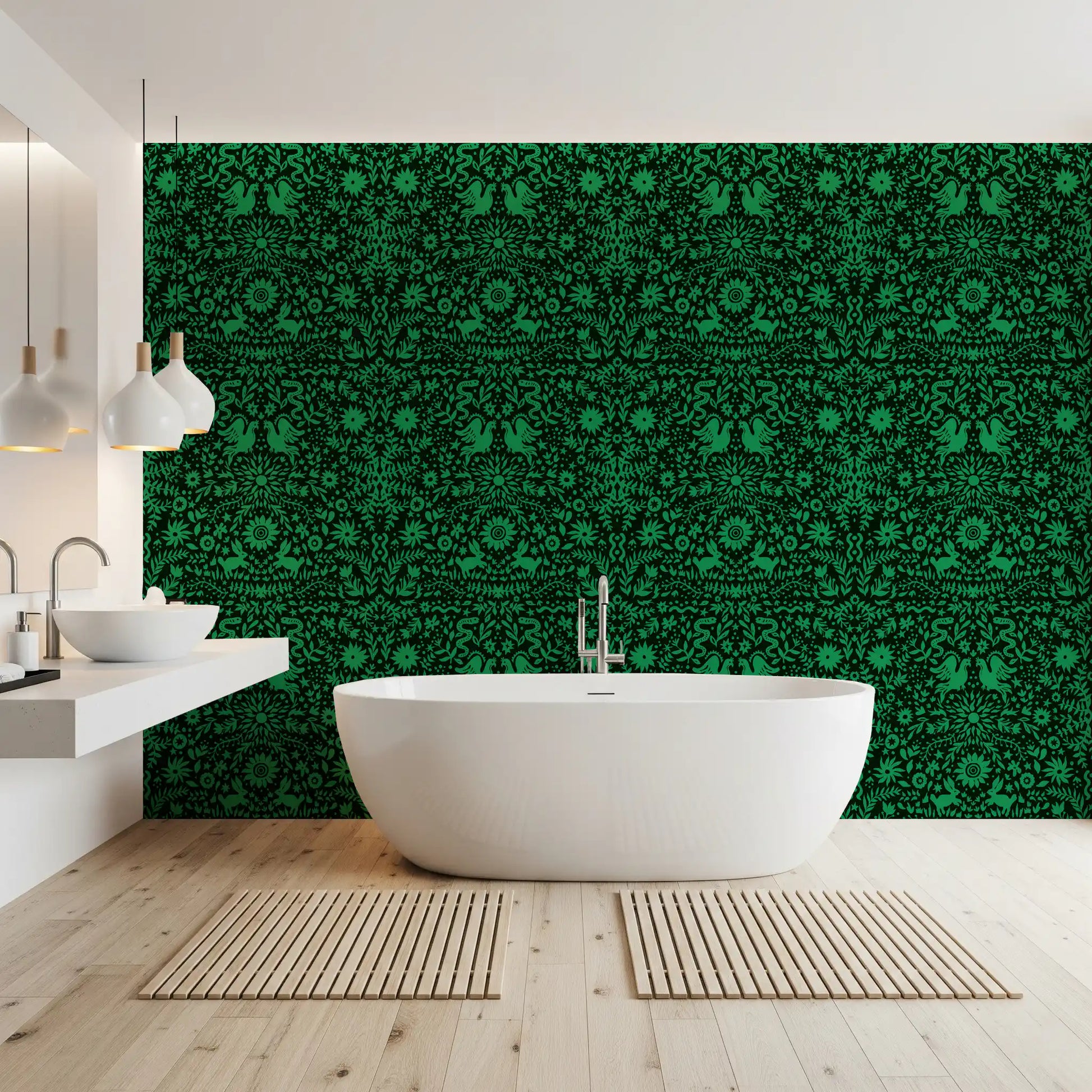 Forest Folk Tale Botanical Wallpaper⁠
