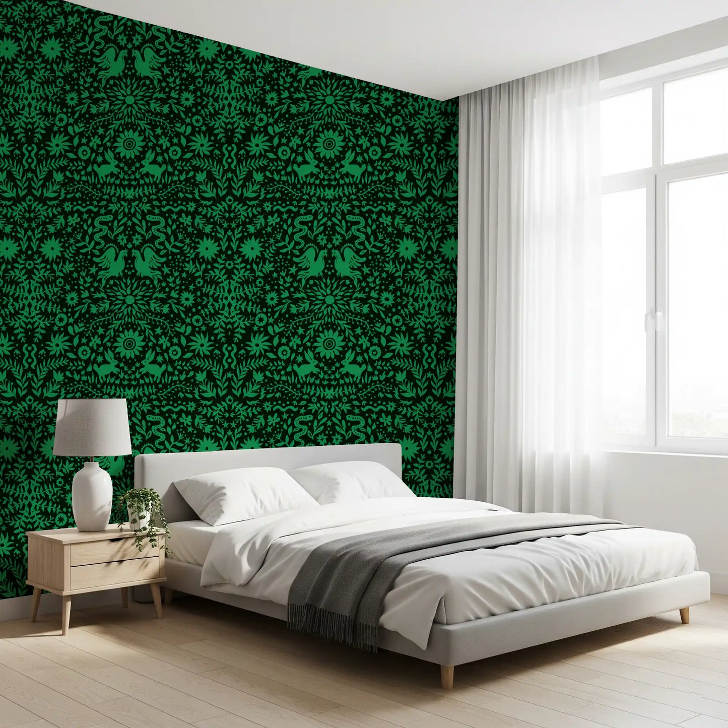 Forest Folk Tale Botanical Wallpaper⁠