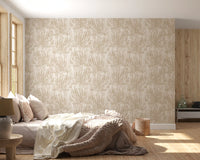 Rustic fern botanical wallpaper in a cosy bedroom GD12266
