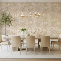 Rustic fern botanical wallpaper feature wall in a dining room GD12266