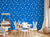Blue fish nature wallpaper in a child's play corner GD12268