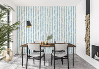 Azure striped wallpaper feature wall in a dining room GD12270