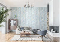 Light blue striped wallpaper in an elegant living room GD12270