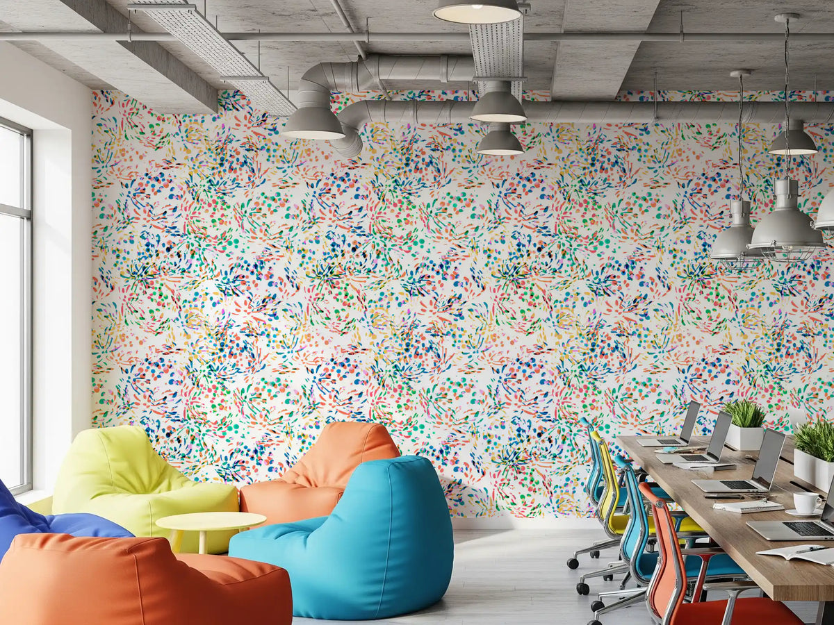 Colourful confetti sprinkle wallpaper in a playful lounge GD12273