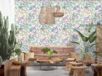 Colourful confetti wallpaper in a rustic lounge GD12273