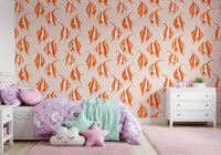 Orange angelfish wallpaper in a girls bedroom GD12275