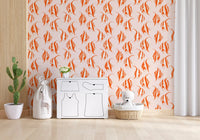Orange fish wallpaper in a soft nursery GD12275