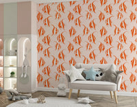 Orange angelfish wallpaper in a cosy living room GD12275
