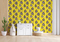 Yellow angelfish wallpaper in a bright nursery GD12276