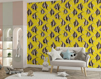 Yellow angelfish wallpaper in a child room GD12276
