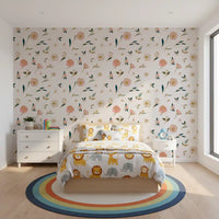 Soft Blush Floral Sketch Wallpaper⁠